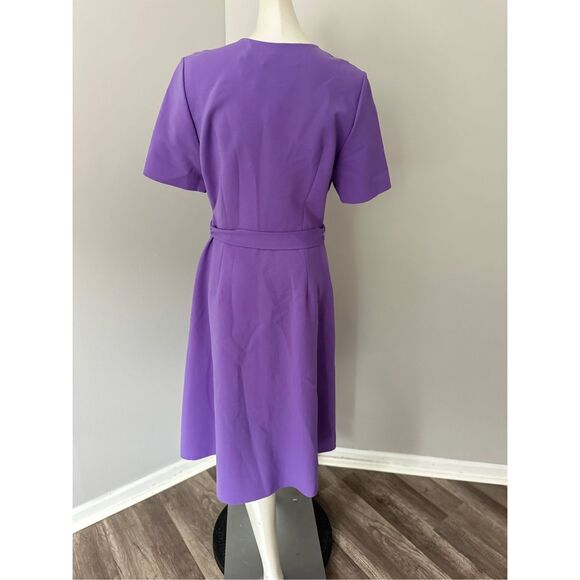 NWT Oscar de la Renta Virgin Wool Midi Dress Purple Size 8 $2590 - Picture 9 of 14